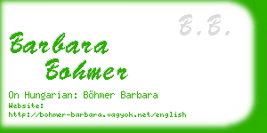 barbara bohmer business card